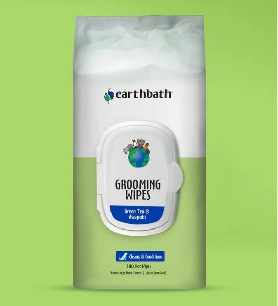 earthbath Grooming Wipes Green Tea & Awapuhi for Dogs 100pcs
