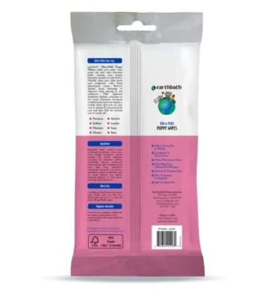 earthbath Grooming Ultra-Mild Puppy Wipes Wild Cherry 100pcs