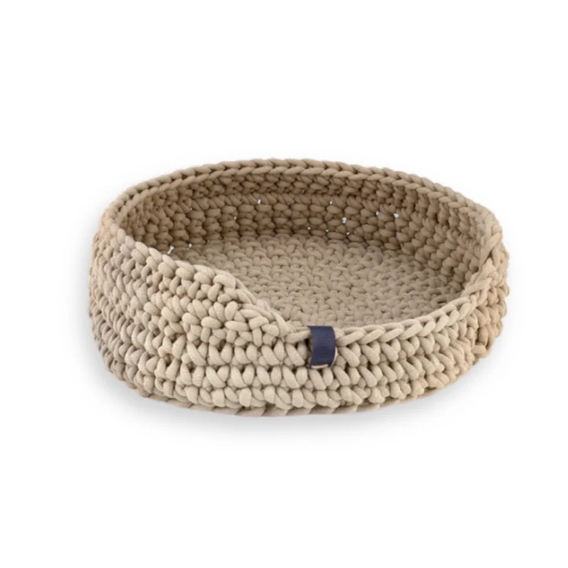 Katzenbett aus recycelter Baumwolle Beige