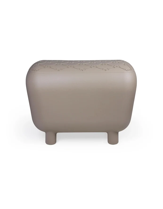 Designerbank und Katzenhütte & Hundehütte mit zweifarbigem Innenkissen - Taupe