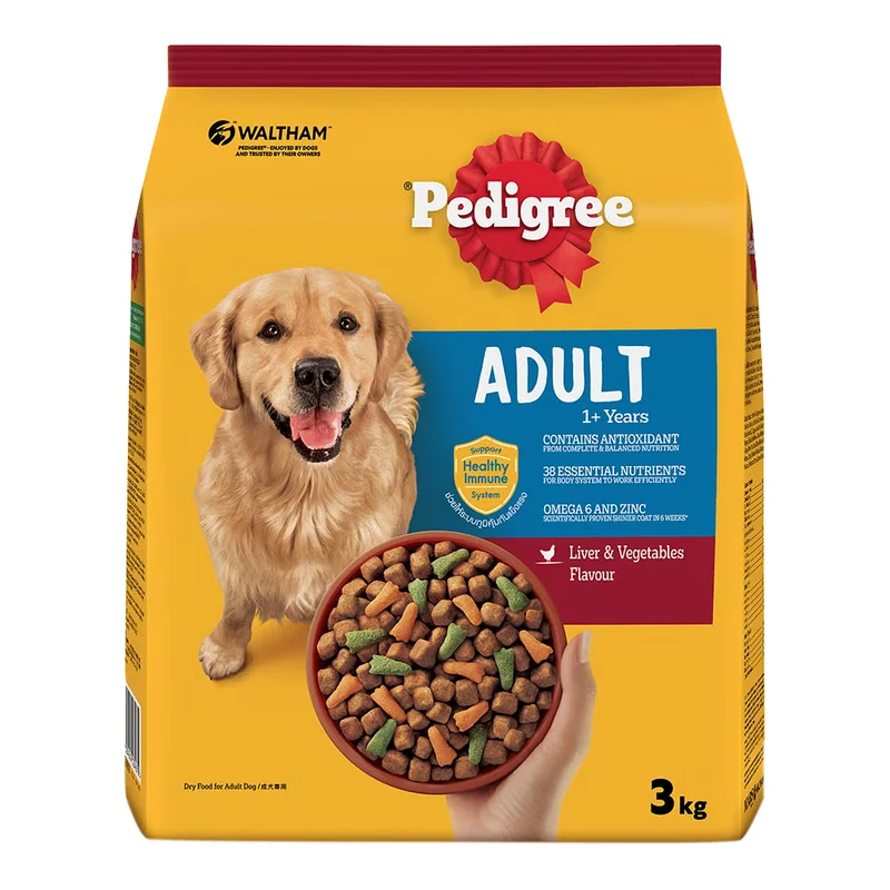 Expiry Date 21-Nov-26 Pedigree Liver & Vegetables Adult Dry Dog Food - 3KG
