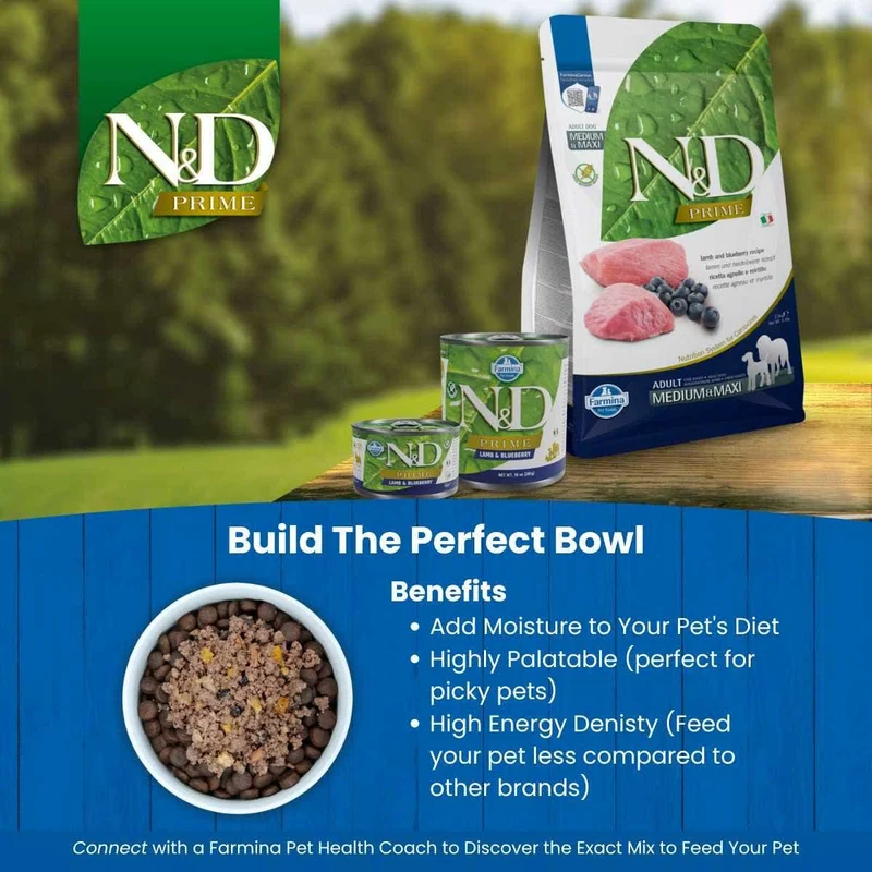 Farmina N&D Lamb & Blueberry Prime Adult Mini Dry Dog Food
