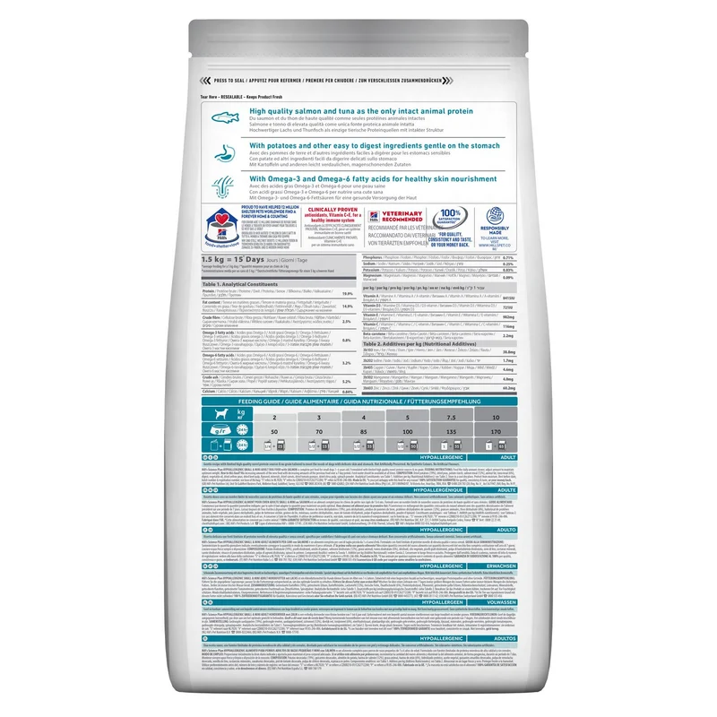 Hill's Science Plan Hypoallergenic Small & Mini Adult Dry Dog Food With Salmon 1.5KG