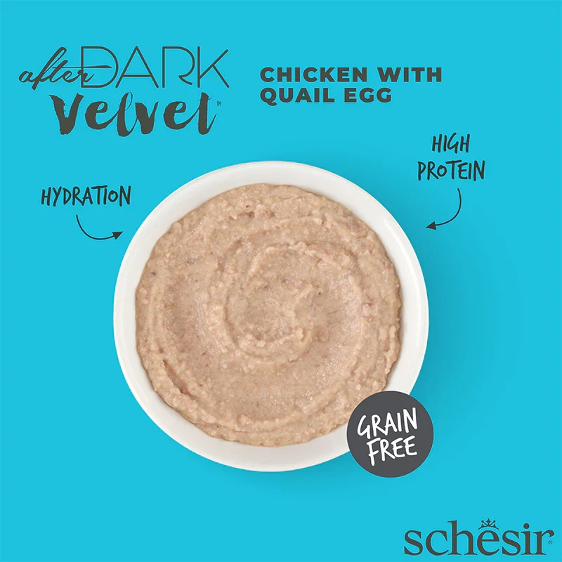 Schesir After Dark Velvet Mousse Chicken With Quail Egg Wet Cat Food In Mousse 80G