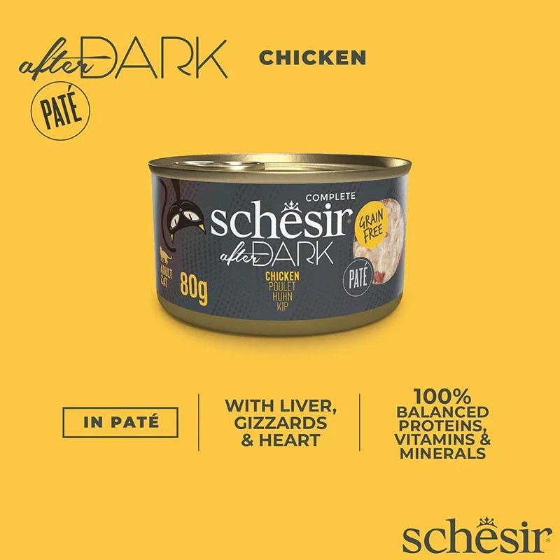 Schesir After Dark Complete Chicken Wet Cat Food In Pate 80G