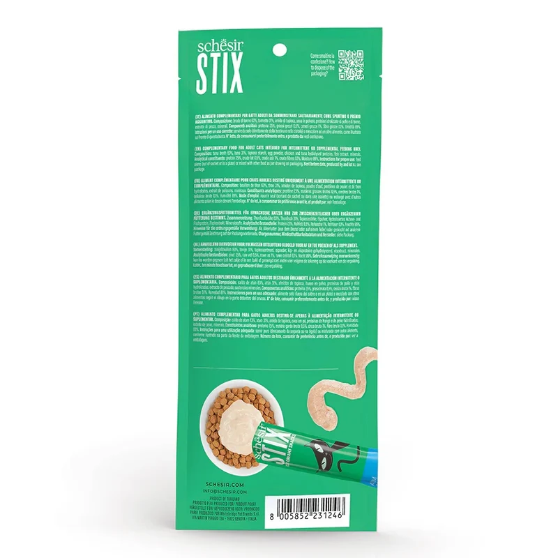 Schesir Stix Creamy Tuna Cat Treats 6x15g