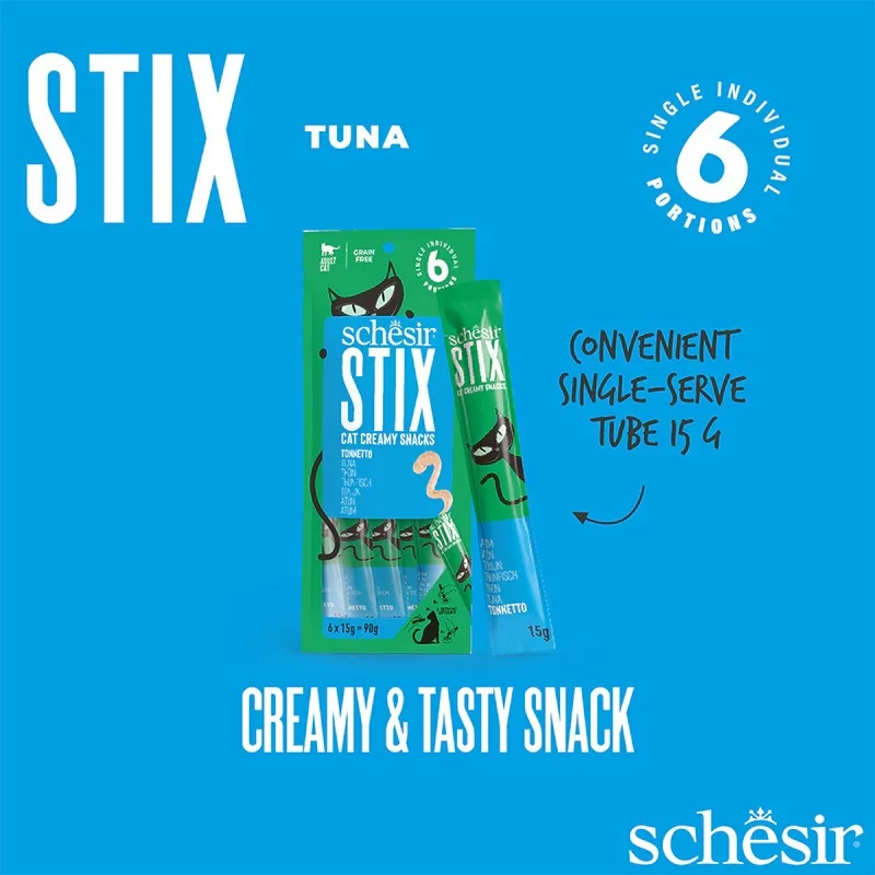 Schesir Stix Creamy Tuna Cat Treats 6x15g
