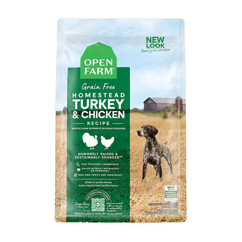 Expiry Date 19-Dec-26 Open Farm Grain Free Homestead Turkey & Chicken Dry Dog Food - 1.81KG