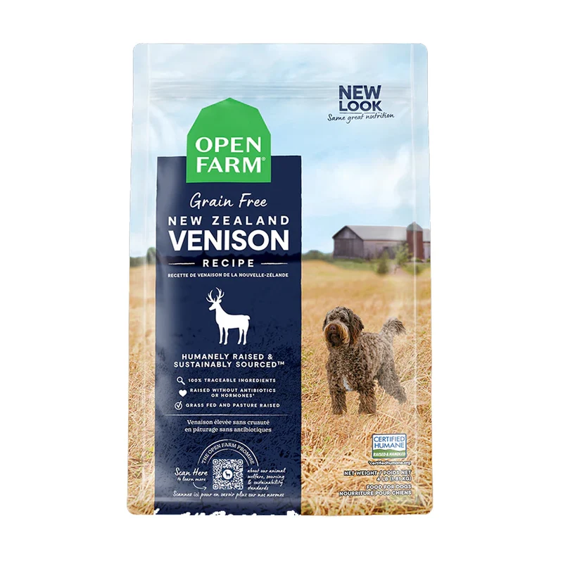 Expiry Date 09-Dec-26 Open Farm Grain Free New Zealand Venison Dry Dog Food - 4.98KG