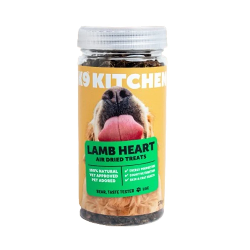 Expiry Date 29-Dec-26 The K9 Kitchen Lamb Heart Air Dried Dog Treats - 150G