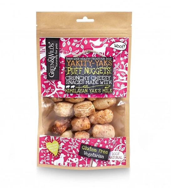 Expiry Date 31-Oct-26 Green&Wilds Yakity Yak Puff Nuggets Dog Treats - 75G