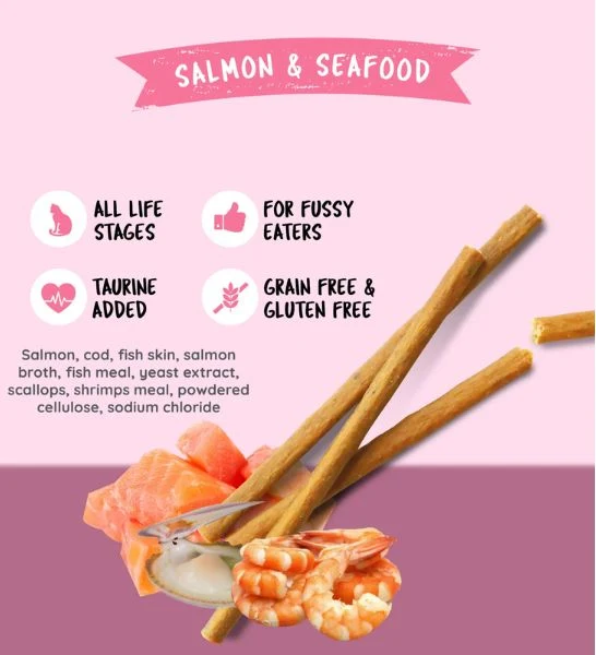 Kit Cat Grain Free Cat Stick Salmon & Seafood 15G