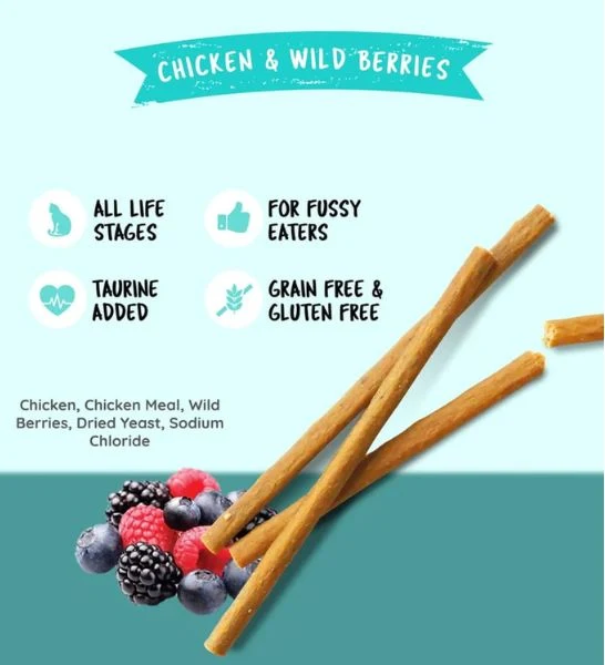 Kit Cat Grain Free Cat Stick Chicken & Wild Berries 15G