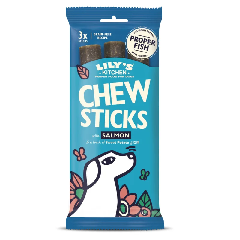 Expiry Date 02-Nov-26 Lily's Kitchen Dog Chew Sticks w/ Salmon Dog Treats - SALMON/120G