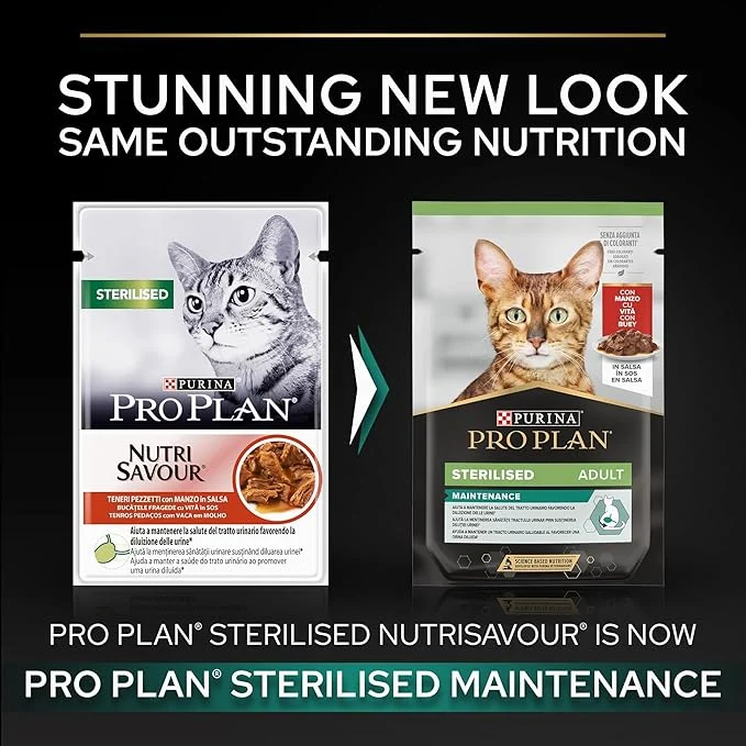 Purina Pro Plan Sterilised Adult Beef in Gravy Wet Cat Food