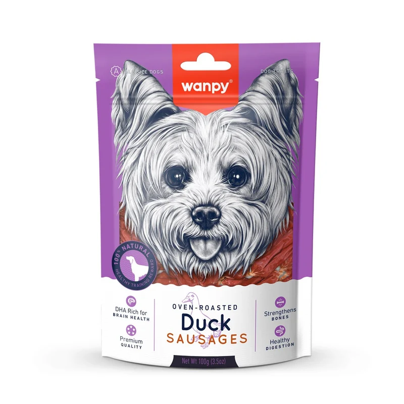 Expiry Date 19-Nov-26 Wanpy Duck Sausages Dog Treats 100g