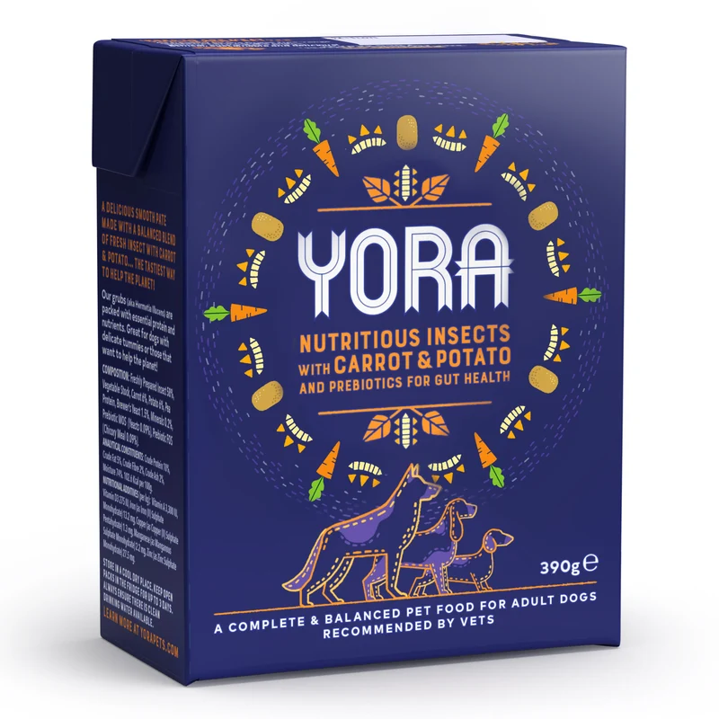 Expiry Date 11-Nov-26 Yora Pet Foods Nutritious Insect with Carrot & Potato Wet Dog Food - 390G