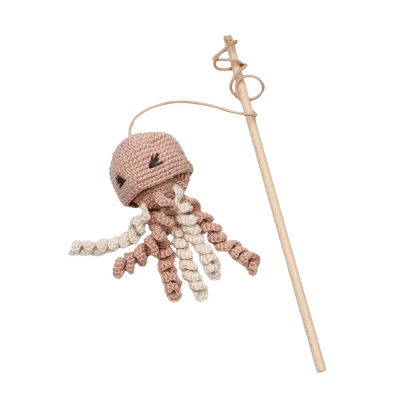 Katzenangel JELLYFISH Rosa gehäkelt mit Katzenminze