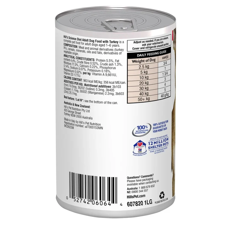 Hill's Science Plan Adult with Turkey Wet Dog Food 370G