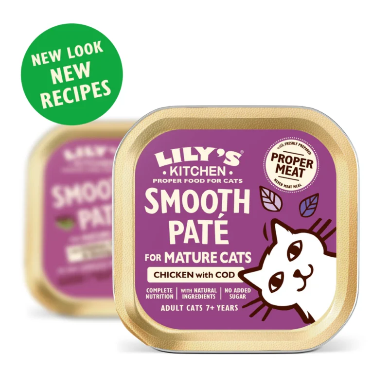 Lily's Kitchen Chicken Cod & Shrimps Pate Mature Cat Wet Food
