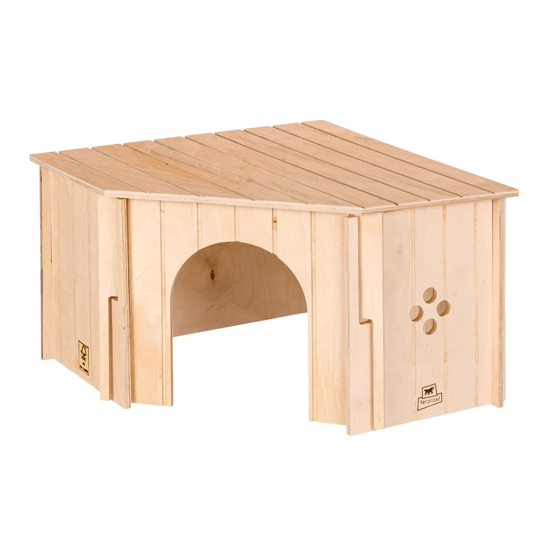 SIN CORNER Eckhaus aus Holz für Kleintiere