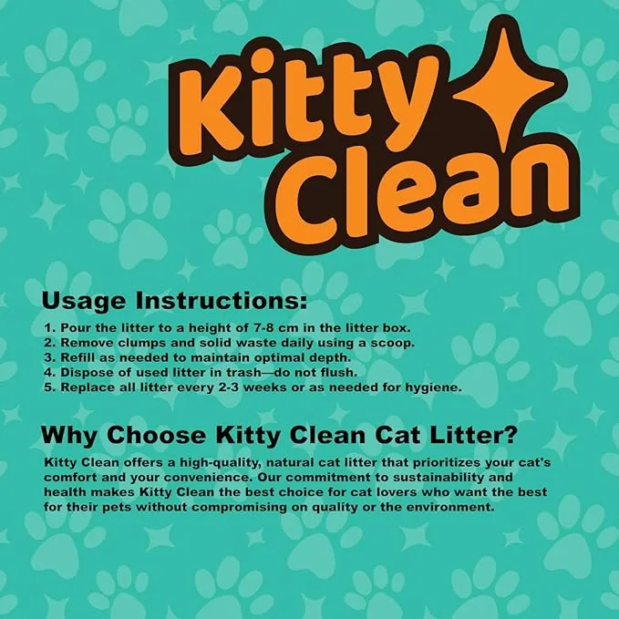 Kitty Clean Clumping Natural Bentonite Unscented Odour Control Cat Litter 5L - Pack of 2