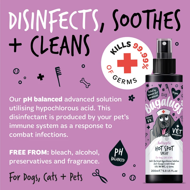 Bugalugs Antiseptic Hot Spot Spray For Pets 200ML