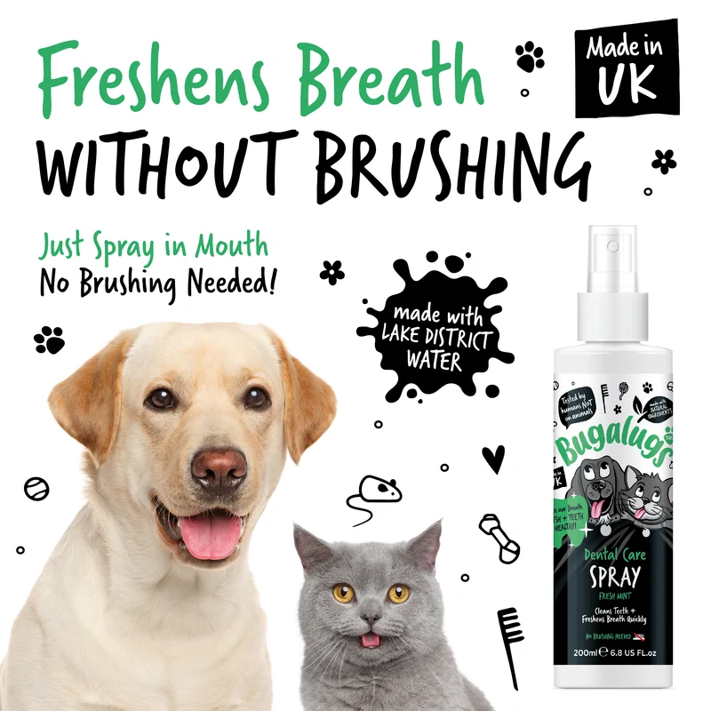 Bugalugs Dental Care Spray In Fresh Mint For Dogs & Cats 200ML