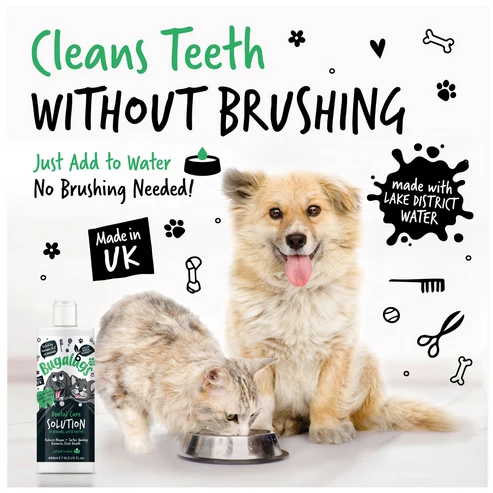 Bugalugs Dental Care Soution Water Additive For Dogs & Cats 490ML