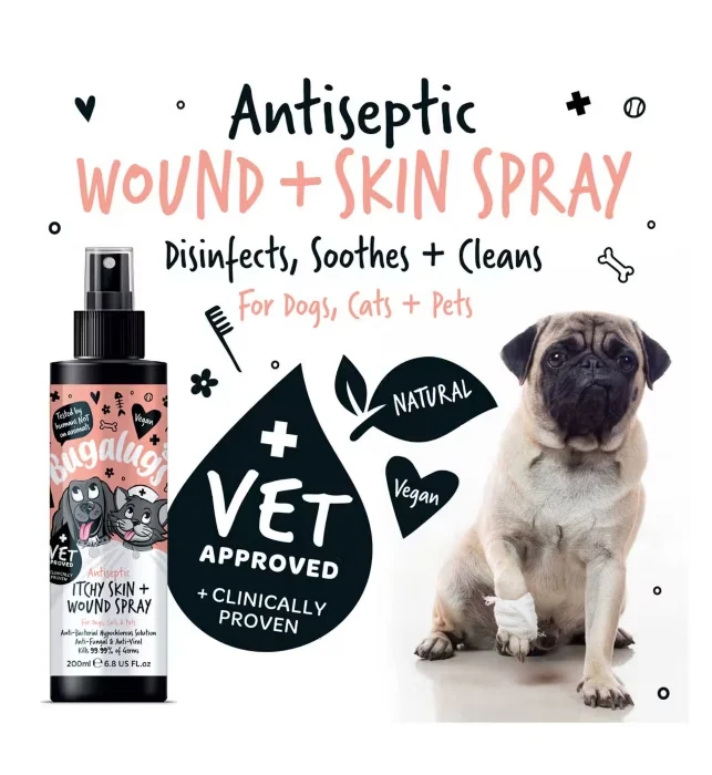 Bugalugs Antiseptic Itchy Skin & Wound Spray for Pets 200ML