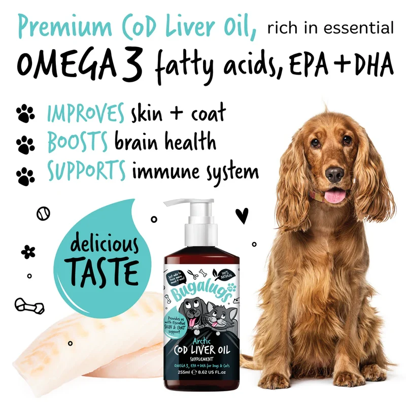 Bugalugs Arctic Cod Liver Oil Supplement For Dogs & Cats 255ml
