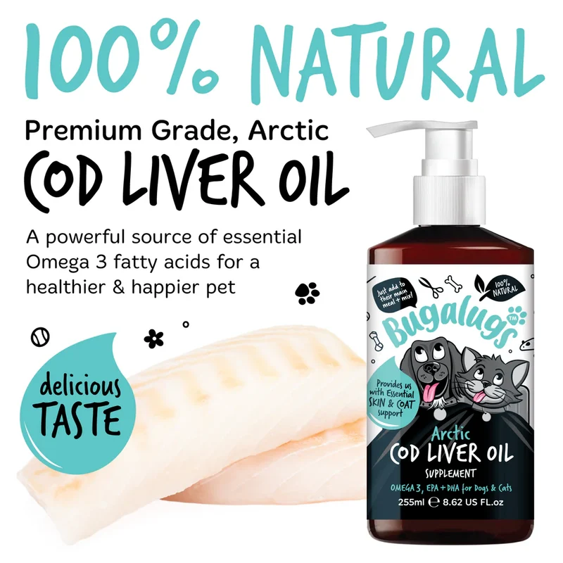 Bugalugs Arctic Cod Liver Oil Supplement For Dogs & Cats 255ml