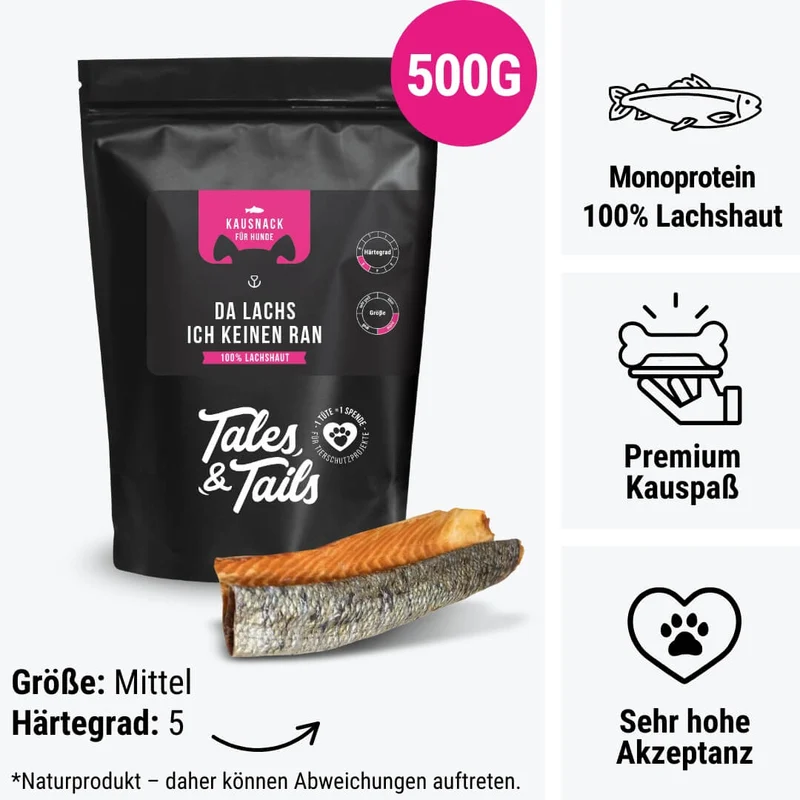 Tales & Tails Da Lachs ich keinen ran – Lachshaut für Hunde