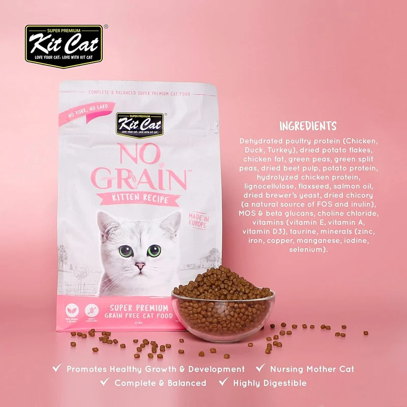 Kit Cat No Grain Kitten Recipe Super Premium Dry Food