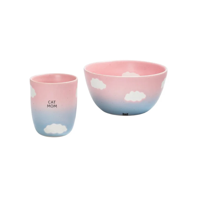 2er-Set Tasse & Schale CLOUD SUNSET CATMOM