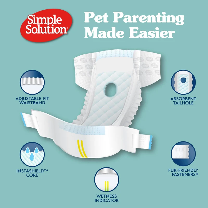 Simple Solution Disposable Diapers for Female Dogs 12pcs