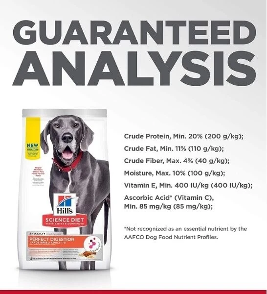 Hill's Science Plan Perfect Digestion Chicken & Brown Rice Large Breed Adult Dog Food 14KG