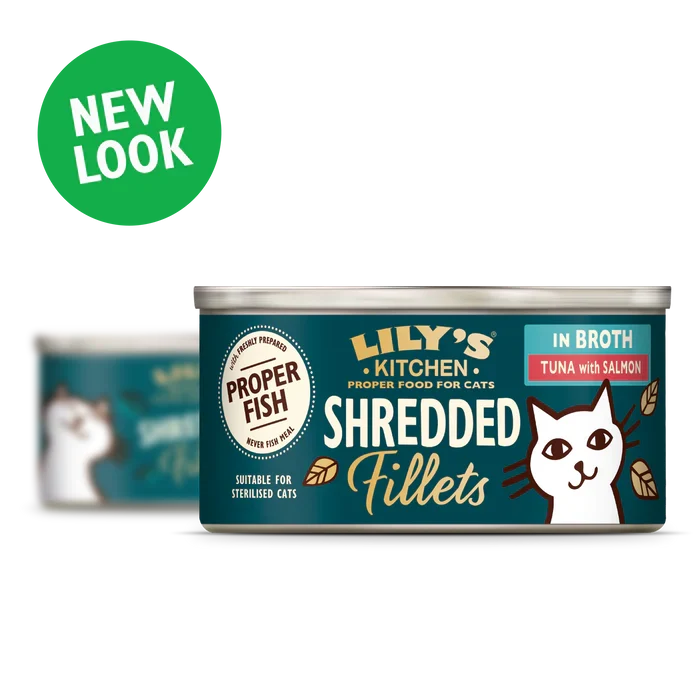 Lily's Kitchen Shredded Fillets Tuna & Salmon In Broth Wet Cat Food