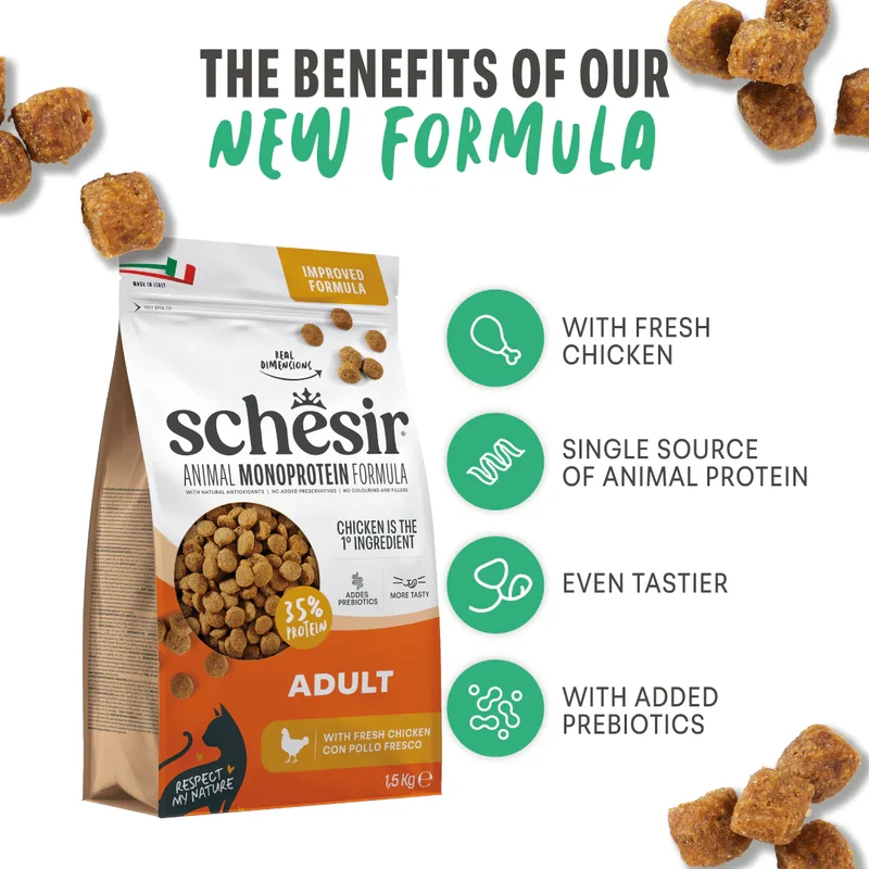 Schesir Monoprotein Formula Adult Dry Cat Food Maintenance With Chicken