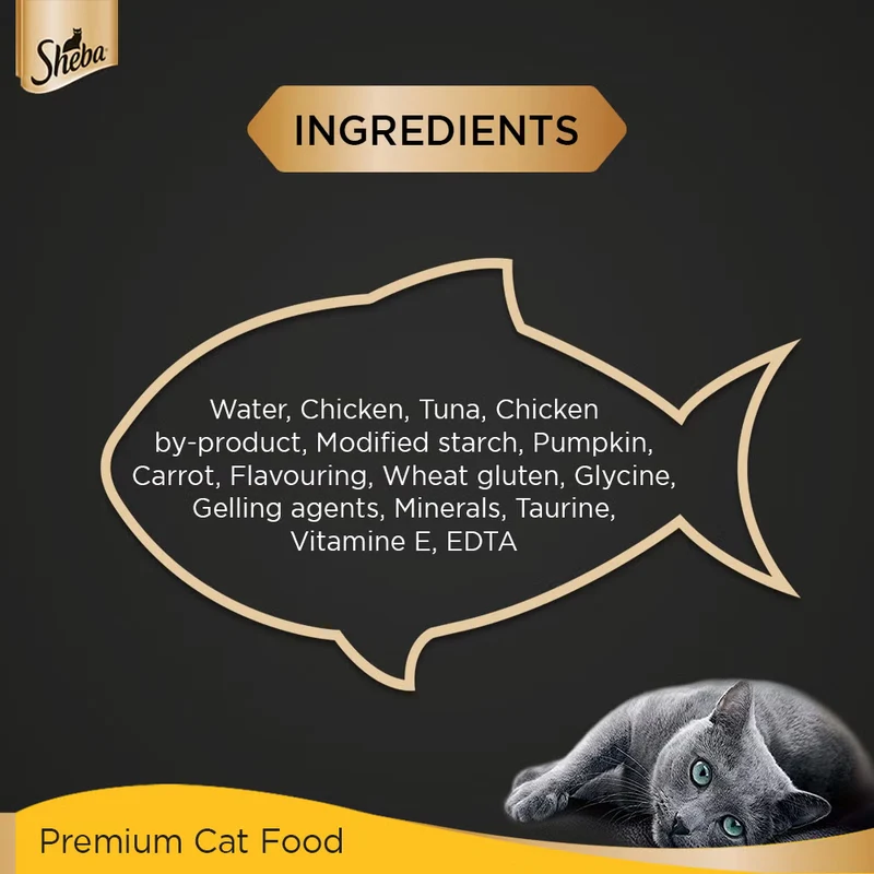 Sheba Fine Adult Wet Cat Food Pouch Tuna With Pumpkin & Carrot in Gravy 70G