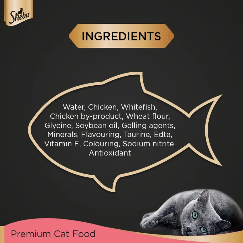 Sheba Fine Kitten Wet Cat Food Pouch Chicken Premium Loaf 70G