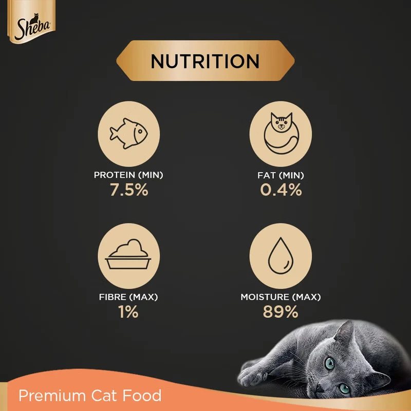 Sheba Fine Adult Wet Cat Food Pouch Chicken & Tuna in Gravy 70G