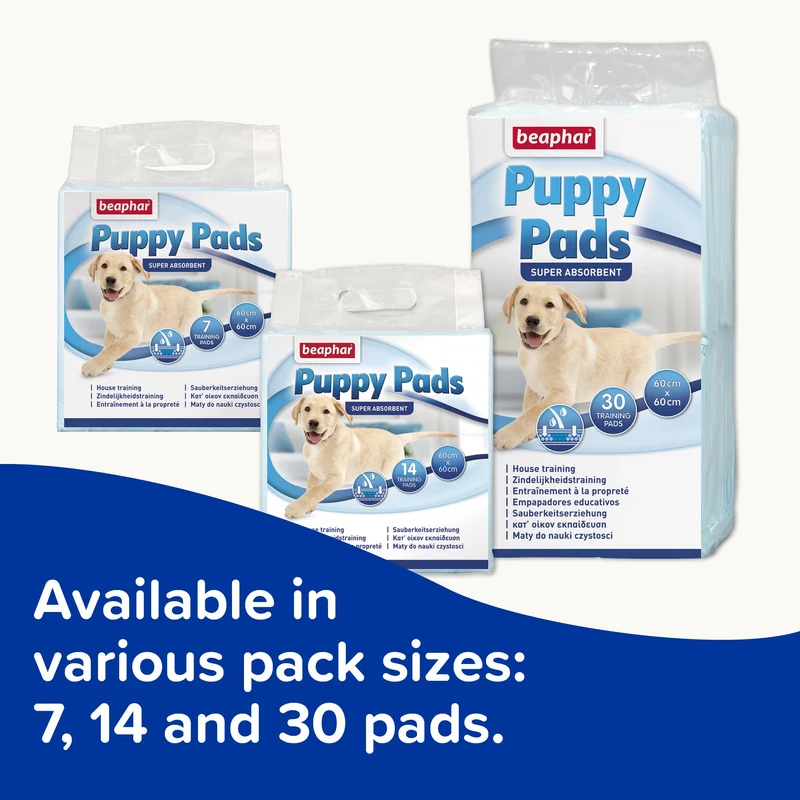 Beaphar Super Absorbent Puppy Training Pads for Dogs & Cats 60x60cm Pack of 7