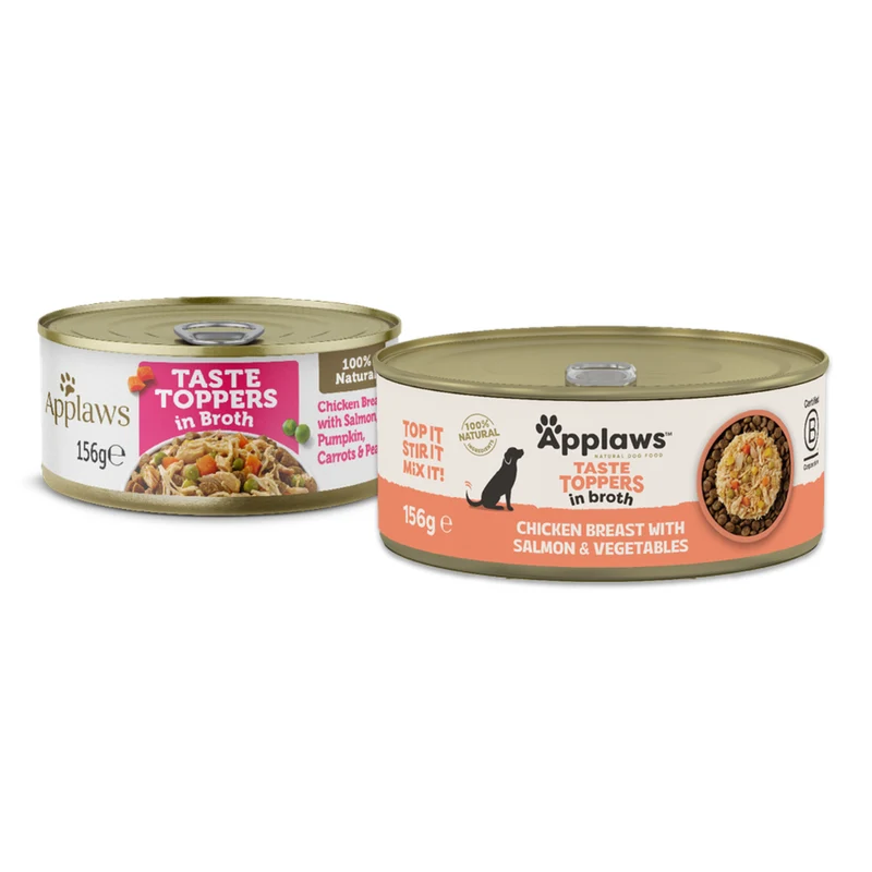 Applaws Taste Toppers Chicken Breast with Salmon & Vegetables in Broth Adult Dog Wet Food 156G