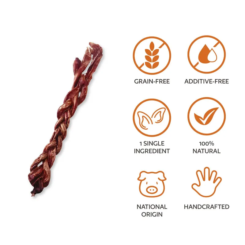 Hobbitalf Air-Dried Extra Braided Pig Pizzle Dog Chew Treats 30CM