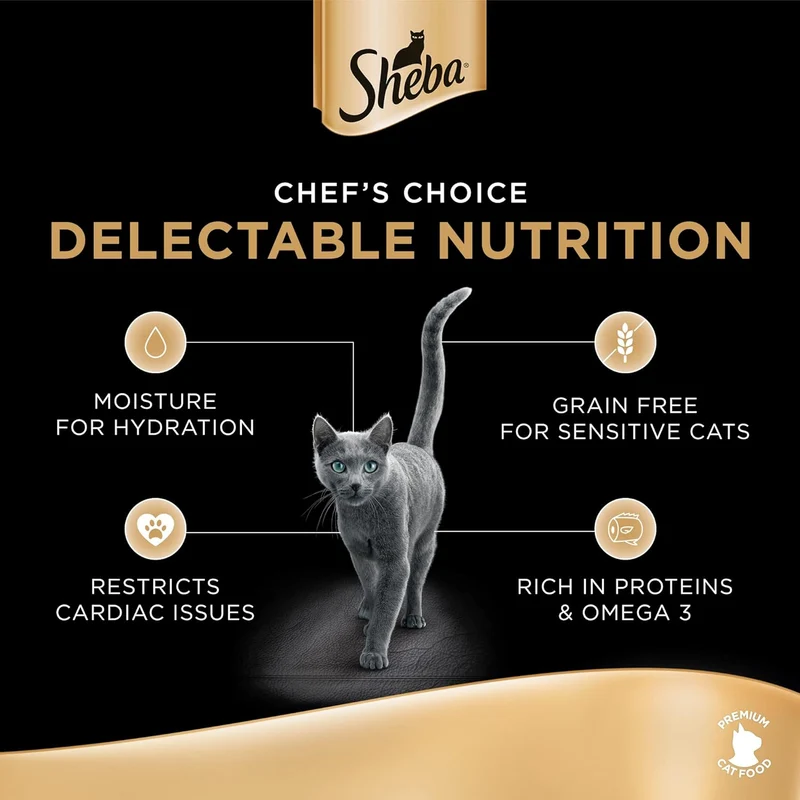 Sheba Flaked Tuna Topped With Salmon In Can Wet Cat Food 5+1 FREE 6X85G