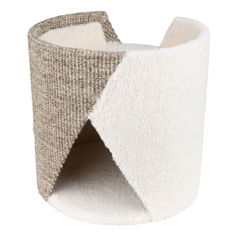 District 70 SISAL Kratztonne mit Teddystoff & Sisal für Katzen