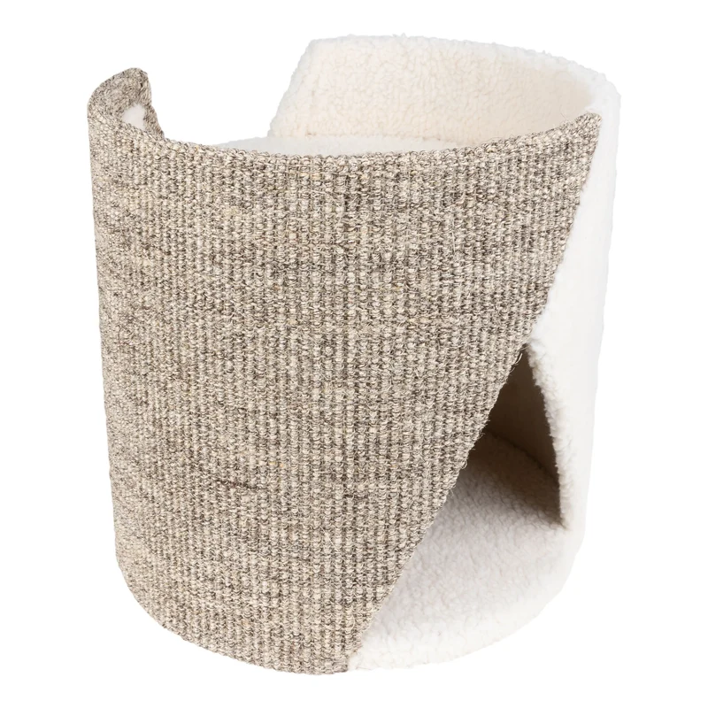 District 70 SISAL Kratztonne mit Teddystoff & Sisal für Katzen
