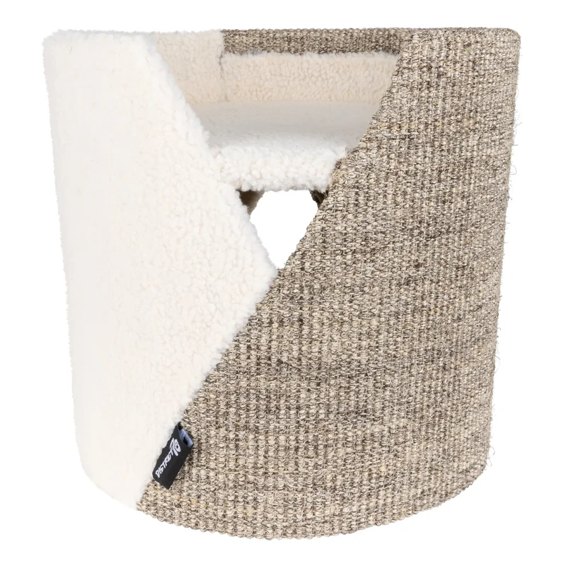 District 70 SISAL Kratztonne mit Teddystoff & Sisal für Katzen