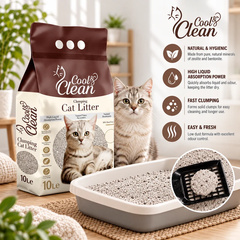 Patimax Cool & Clean Ultra Clumping Natural Cat Litter 10L